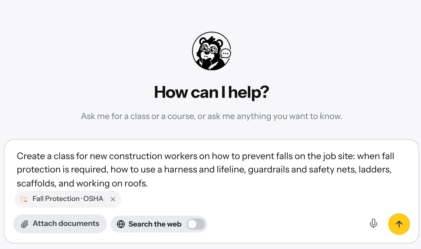 Gurwi Agent con el grupo Fall Protection OSHA adjunto y el interruptor Search the web apagado